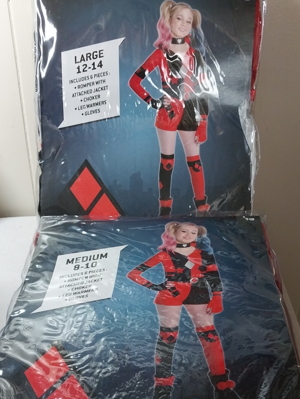 Harley Quinn DC Halloween Costume NEW Girls Kids 6 Piece